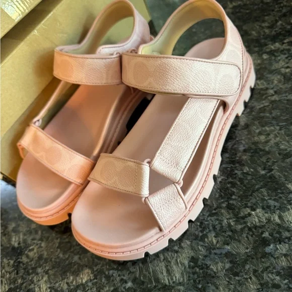 Coach Power Pink Signature Canvas Women's Sport Sandals-Assorted Sizes NWB CBB91 - Picture 4 of 8